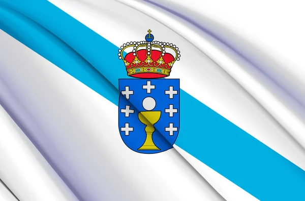 Galizia 3D sventola bandiera illustrazione . — Foto Stock