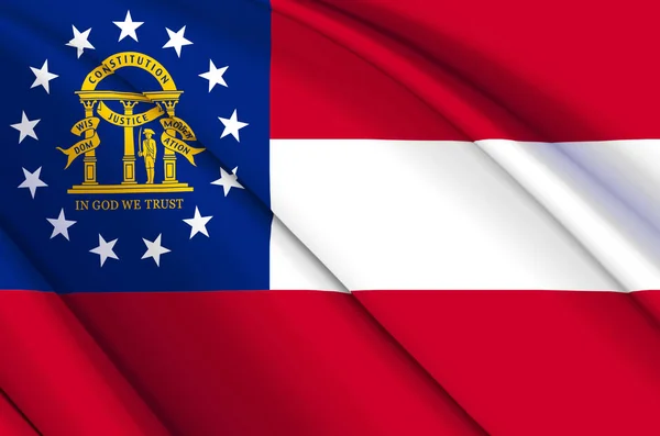Georgia_US 3D waving flag illustration. — Stock Photo, Image