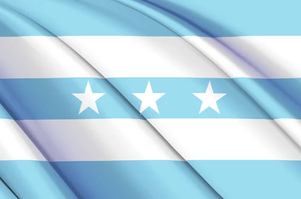 Guayas 3d zwaaien vlag illustratie. — Stockfoto