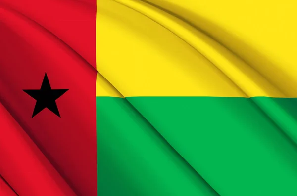 Guinea Bissau 3D ondeando bandera ilustración . — Foto de Stock