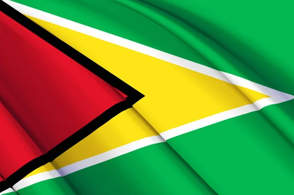 Guiana 3D acenando bandeira ilustração . — Fotografia de Stock