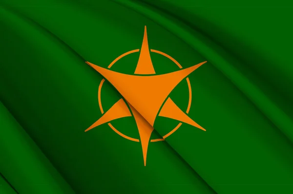 Horonobe 3d zwaaiende vlag illustratie. — Stockfoto
