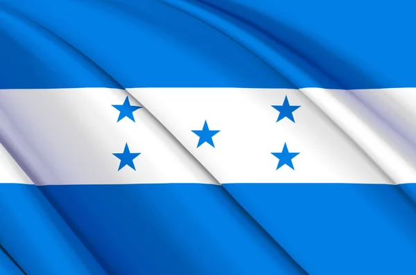 洪都拉斯3d挥动国旗插图. — 图库照片
