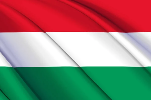 Угорщина 3d розмахує ілюстрацією прапора. — стокове фото
