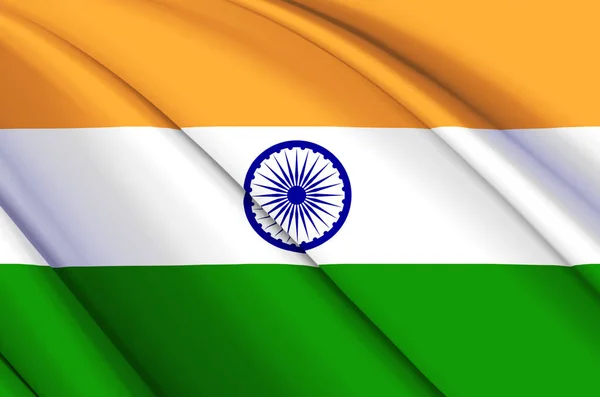 Indie 3D mávání vlajky ilustrace. — Stock fotografie