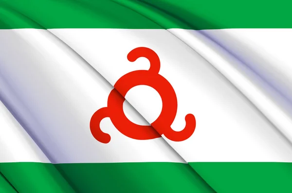 Ingushetia 3d sallanan bayrak çizimi. — Stok fotoğraf
