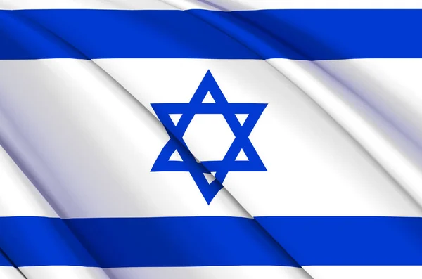 Israel 3D viftande flagga illustration. — Stockfoto