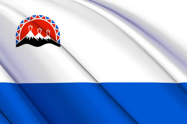 Kamchatka 3d zwaaien vlag illustratie. — Stockfoto