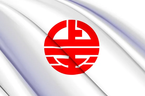 Kaminokuni 3d integető zászló illusztráció. — Stock Fotó