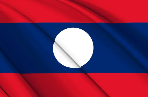 Laos 3D viftande flagga illustration. — Stockfoto