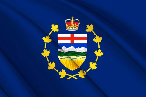Tenente-Governador de Alberta 3D acenando ilustração bandeira . — Fotografia de Stock