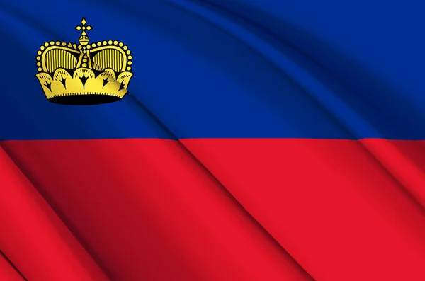 Lichtenštejnsko 3d mávání vlajky ilustrace. — Stock fotografie