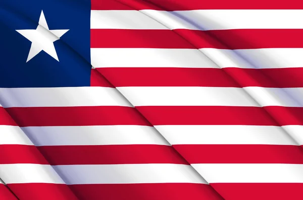 Libéria 3D acenando bandeira ilustração . — Fotografia de Stock