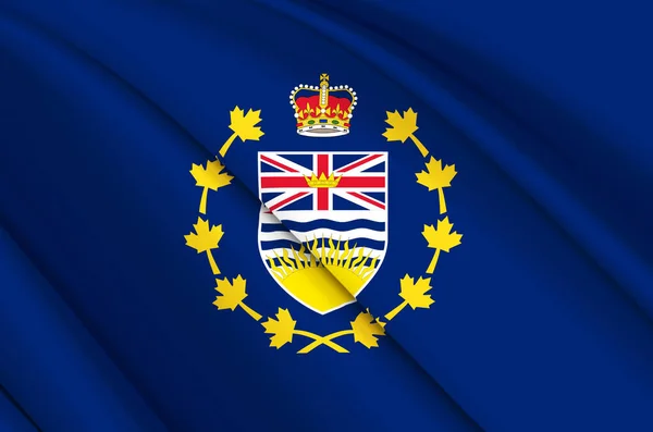 Löjtnant Guvernör i British Columbia 3D viftande flagga illustration. — Stockfoto