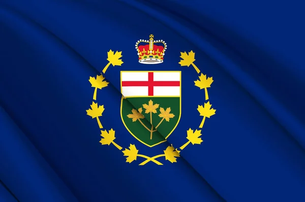 Luitenant-gouverneur van Ontario 3d zwaaiende vlag illustratie. — Stockfoto