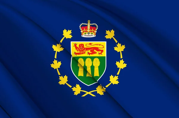 Teniente Gobernador de Saskatchewan 3D ondeando bandera ilustración . —  Fotos de Stock