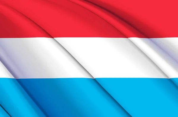 Lucemburské 3D mávání vlajky ilustrace. — Stock fotografie