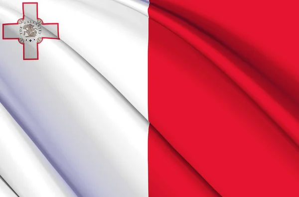 Malta 3D viftande flagga illustration. — Stockfoto