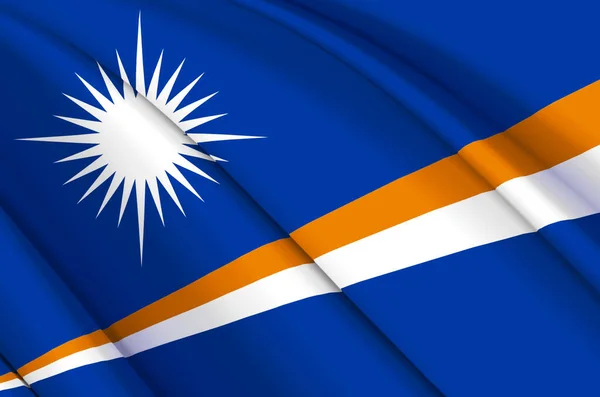 Marshall Adaları 3D dalgalı bayrak çizimi. — Stok fotoğraf