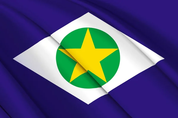 Mato Grosso ภาพประกอบธง 3 มิติ . — ภาพถ่ายสต็อก