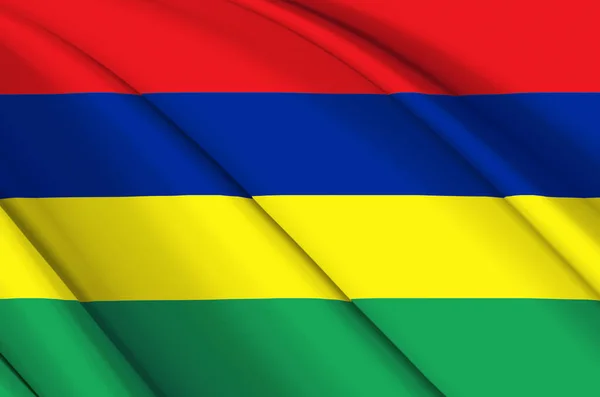 Mauritius 3d flaga machanie ilustracja. — Zdjęcie stockowe