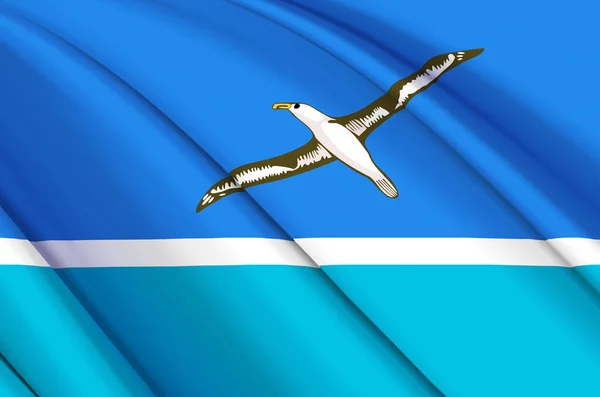 Midway-szigetek 3d integető zászló illusztráció. — Stock Fotó