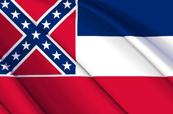 Mississippi 3d zwaaiende vlag illustratie. — Stockfoto