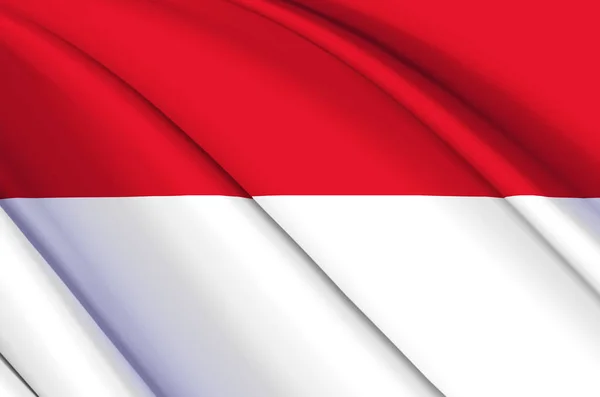 Monaco 3D viftande flagga illustration. — Stockfoto