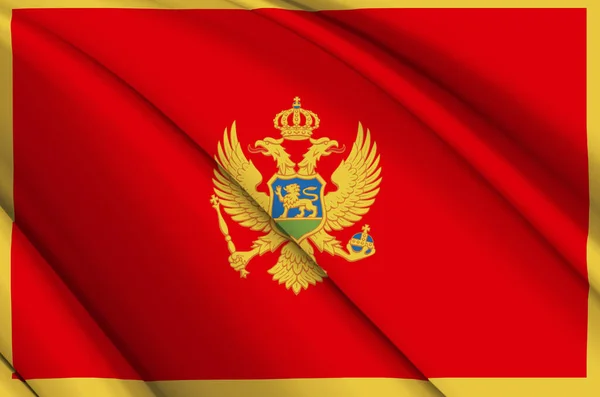 Montenegro 3d viftande flagga illustration. — Stockfoto