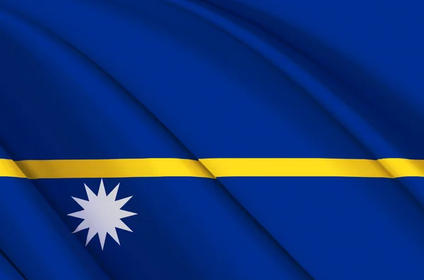 Nauru 3D Flaggenschwenken Illustration. — Stockfoto