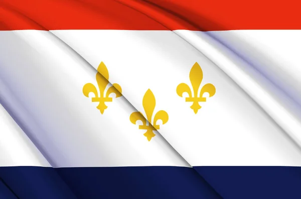 New Orleans Louisiana 3d zwaaiende vlag illustratie. — Stockfoto