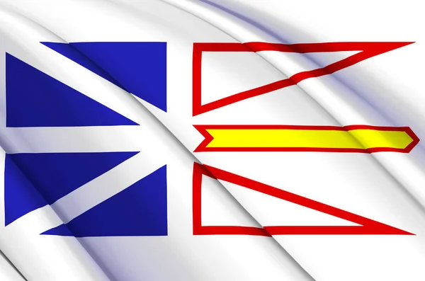 Newfoundland en Labrador 3d zwaaien vlag illustratie. — Stockfoto