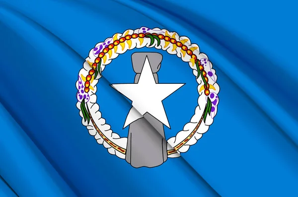 Severní Mariany Ostrovy 3d mávání vlajky ilustrace. — Stock fotografie