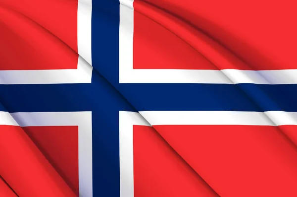 Νορβηγία 3d κυματίζει σημαία εικονογράφηση. — Φωτογραφία Αρχείου