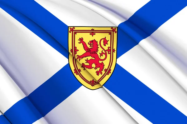 Nova Scotia 3d zwaaien vlag illustratie. — Stockfoto