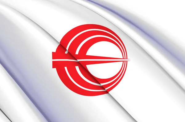 Oshamanbe 3d lengő zászló illusztráció. — Stock Fotó
