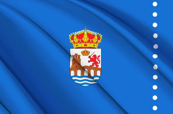 Ourense 3D ondeando bandera ilustración . —  Fotos de Stock