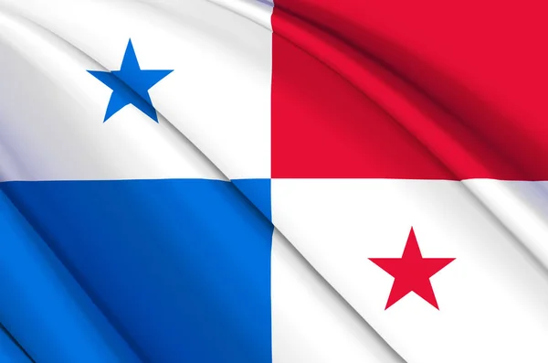 Panama 3d viftande flagga illustration. — Stockfoto
