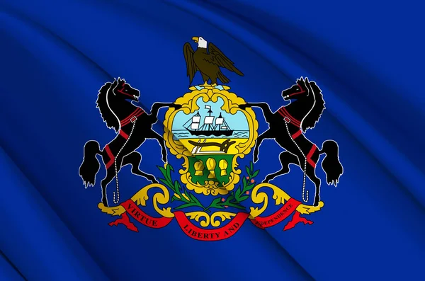 Pennsylvania 3d viftande flagga illustration. — Stockfoto