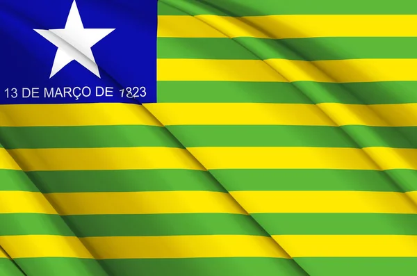 Ilustración de la bandera ondeante Piaui 3D . — Foto de Stock