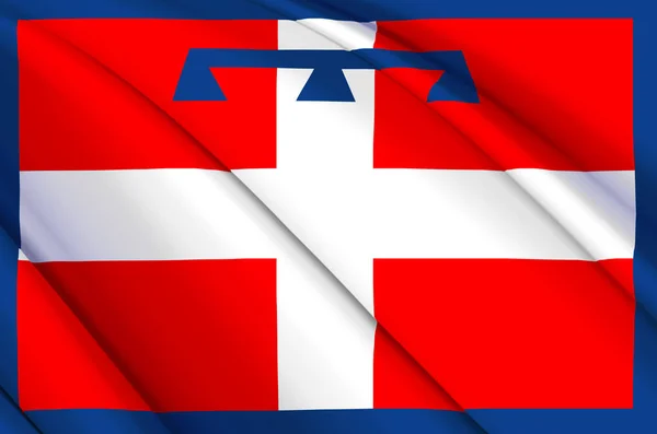 Piemonte 3d zwaaien vlag illustratie. — Stockfoto