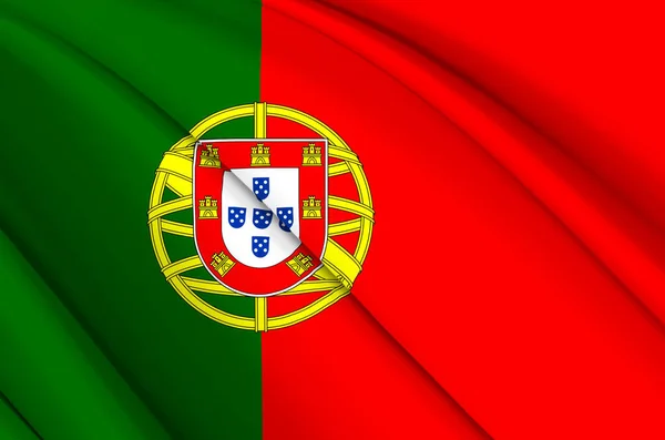 Portugalia 3d machająca flaga ilustracja. — Zdjęcie stockowe