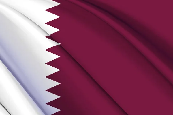 Ilustração da bandeira acenando Qatar 3D . — Fotografia de Stock