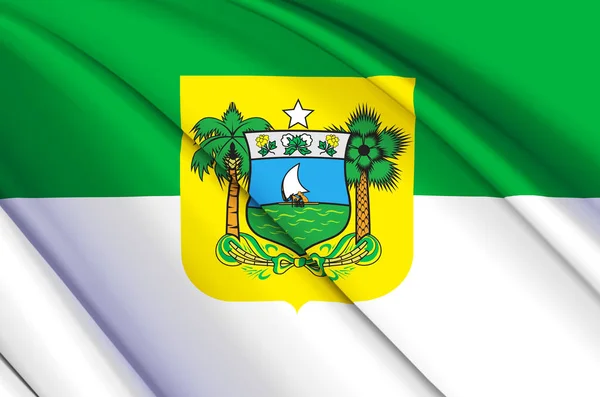 Ilustração da bandeira acenando em 3D do Rio Grande do Norte . — Fotografia de Stock