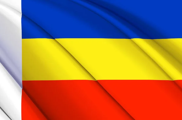 Rostov 3d zwaaien vlag illustratie. — Stockfoto