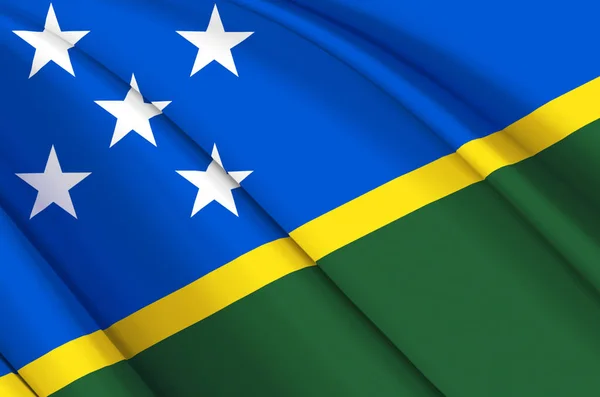 Illustration du drapeau de Salomon Islands 3D . — Photo