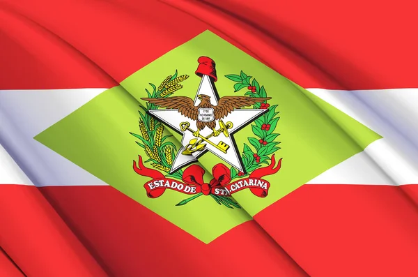 Santa Catarina 3D acenando bandeira ilustração . — Fotografia de Stock