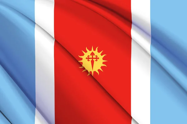 Santiago Del Estero 3d zwaaiende vlag illustratie. — Stockfoto
