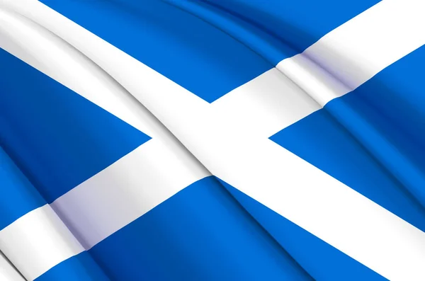 Escócia 3D acenando ilustração bandeira . — Fotografia de Stock