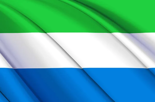 Σιέρα Λεόνε 3d κυματίζει σημαία. — Φωτογραφία Αρχείου